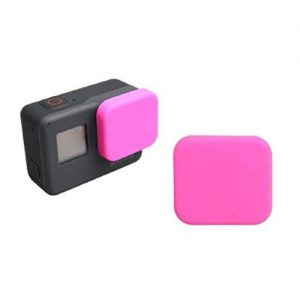 Silicone Protective Lens Cap Compatible with GoPro Hero 5 6 7 Camera (Pink)