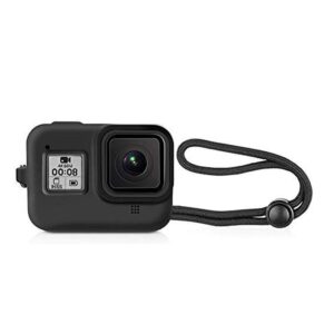 Silicone Protective Case with Lanyard Compatible with Gopro Hero 8, (Black)