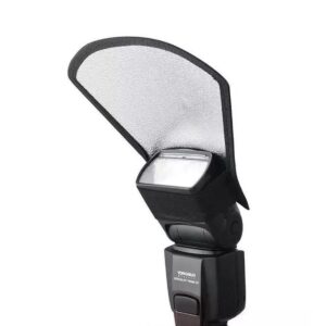 Mini White Silver Flash Diffuser Reflector Speedlight, Universal Mount Compatible with Canon, Nikon etc