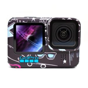 Protective Camera Skin Wrap Compatible with GoPro Hero 9/10/11/12/13, Anti-Scratch Vinyl Decal Cover for Action Camera (Black)