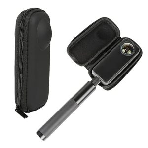 Mini PU Protective Storage Collection Box Compatible with Insta360 X3 / X4 / X5, Compact Hard Carry Case, Shockproof & Portable Storage Box (Black)