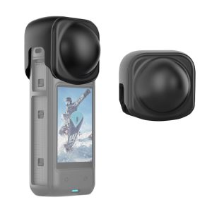 Silicone Lens Cover, Anti-Scratch Silicone Lens Cap Compatible with Insta360 X4 (Black)