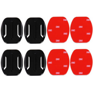 3M Flat Adhesive Sticky Mount Compatible with GoPro-13/12/11/10/9/8/7/6/5/4/3+/3/SJCam/Yi Action Cameras (Pack of 4)