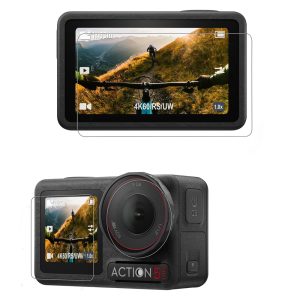 Tempered Glass Screen Protector Compatible with DJI Osmo Action 5 Pro, 9H Hardness, Ultra HD Scratch Resistant, Bubble-Free (3 Pcs/Set)